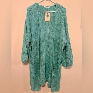 Women’s Cozy Chunky Knit Cardigan - NWT - Large - Teal